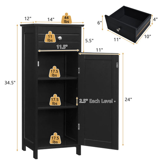 Bathroom Storage Cabinet Single Door Floor Cabinet