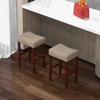 25-inch Counter Height Bar Stools Set of 2/4 Backless Vanity Chair for Makeup