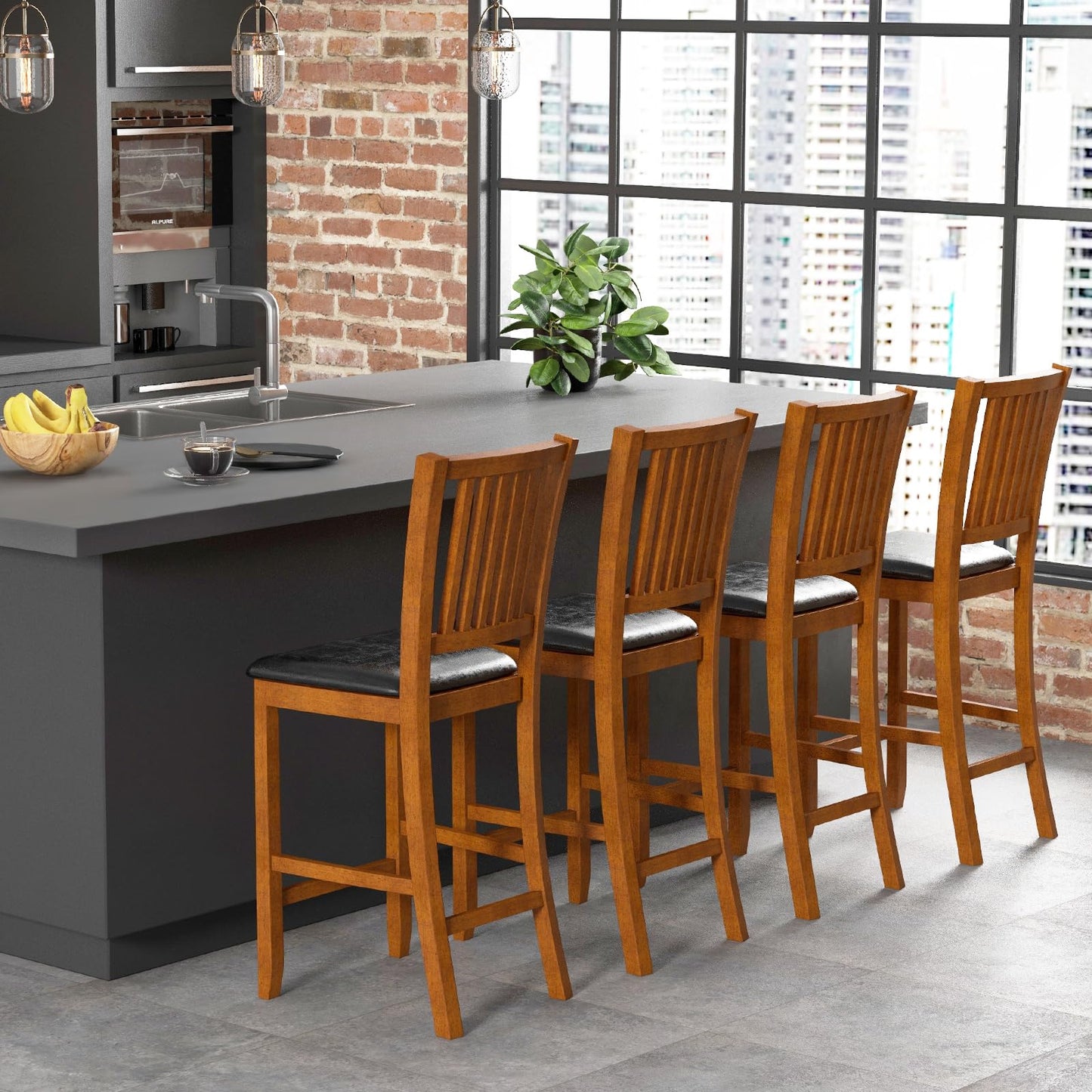 Bar Stools Set of 2/4 25.5” Counter Height Bar Stool