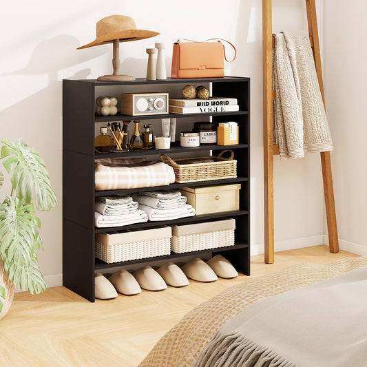 Extra Wide Shoe Shelf Organizer with Stackable Design