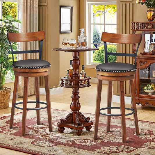 Bar Stools Set of 2 360-Degree Swivel Stools(30.5")
