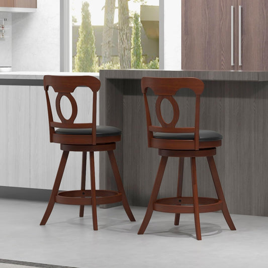 Bar Stools Set of 2 24 Inch Swivel Counter Height Chairs