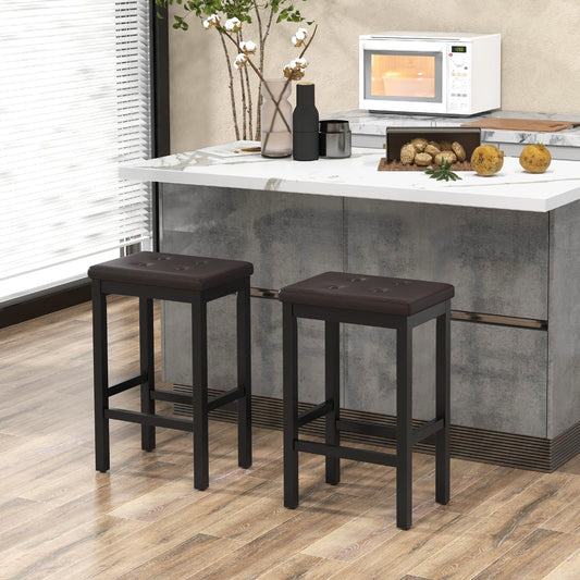 Bar Stools Set of 2/4 24-inch Backless Counter Height Stools