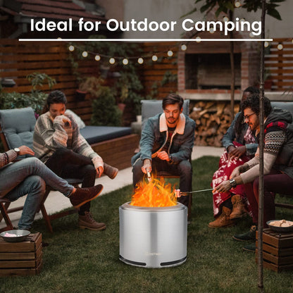 18.5 Inches Smokeless Fire Pit with Double Wall Design