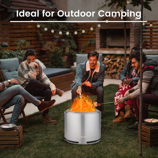 18.5 Inches Smokeless Fire Pit with Double Wall Design