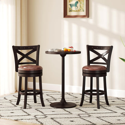 30" Swivel Counter Height Bar Chairs with Copper Nails