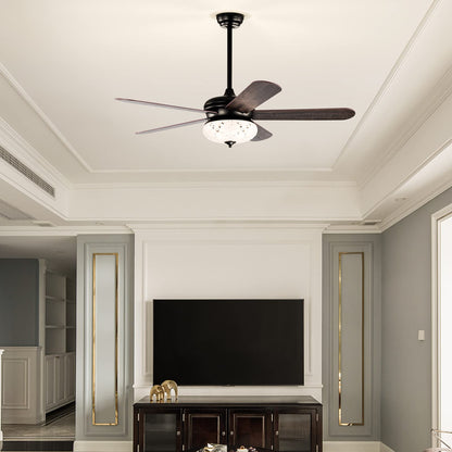 52 Inches Ceiling Fan with Remote Control, Indoor Ceiling Fan with 2 Downrods