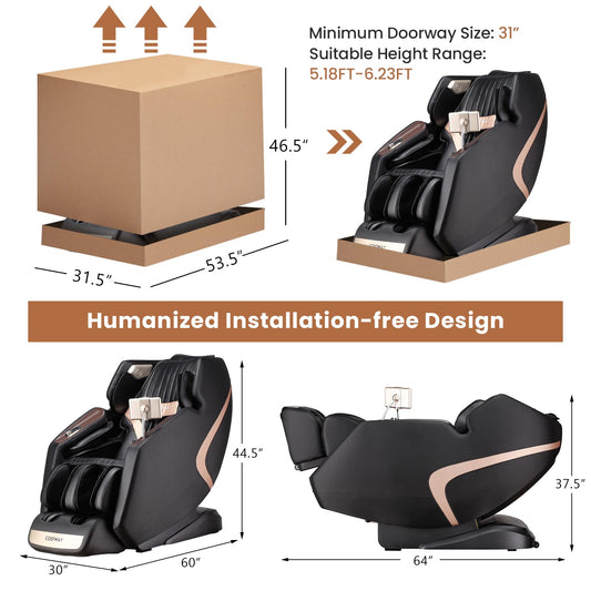ARLIME 3D Full Body Massage Chair Zero Gravity SL Track Massage Recliner with 7-inch Touch Screen
