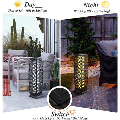 ARLIME 2 Pieces Outdoor Solar Powered Floor Lamps