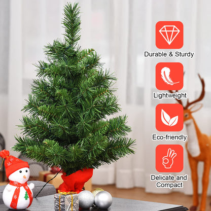 2FT Tabletop Mini Christmas Tree for Indoor Decor