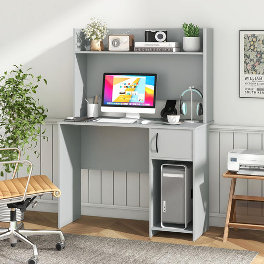 Computer Desk with Hutch Home Office Desk with Adjustable Shelf