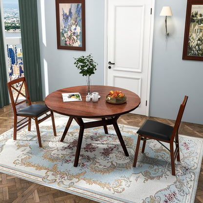 Upholstered Wooden Dining Room Chairs with X Shaped Back