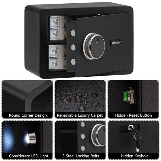 0.5 Cubic Feet Fingerprint Safe Security Lock Box