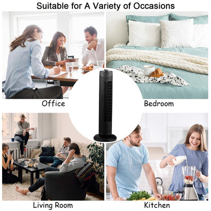 28-Inch Oscillating Tower Fan Quiet Cooling Whole Room Bladeless