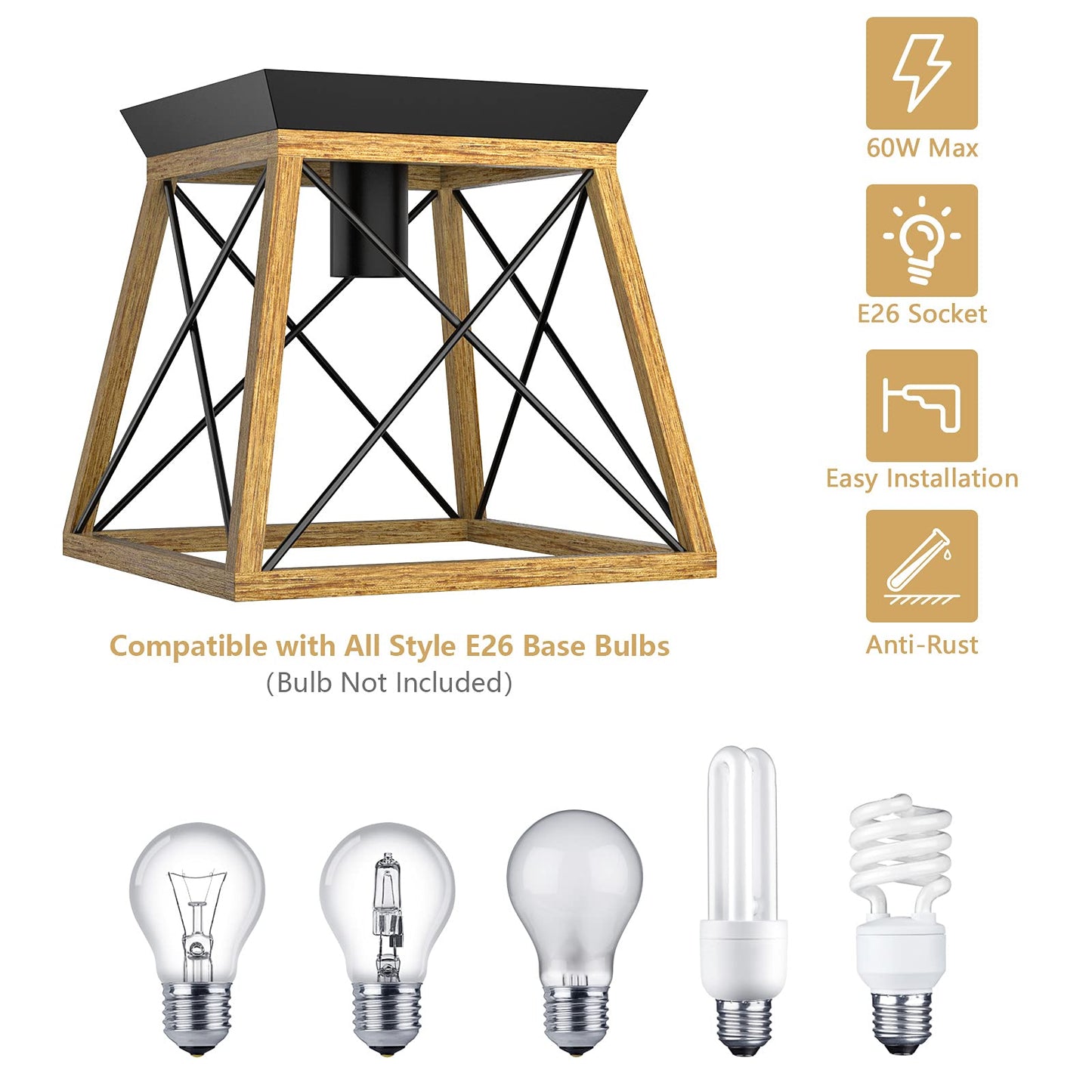 ARLIME Rustic Farmhouse Ceiling Light