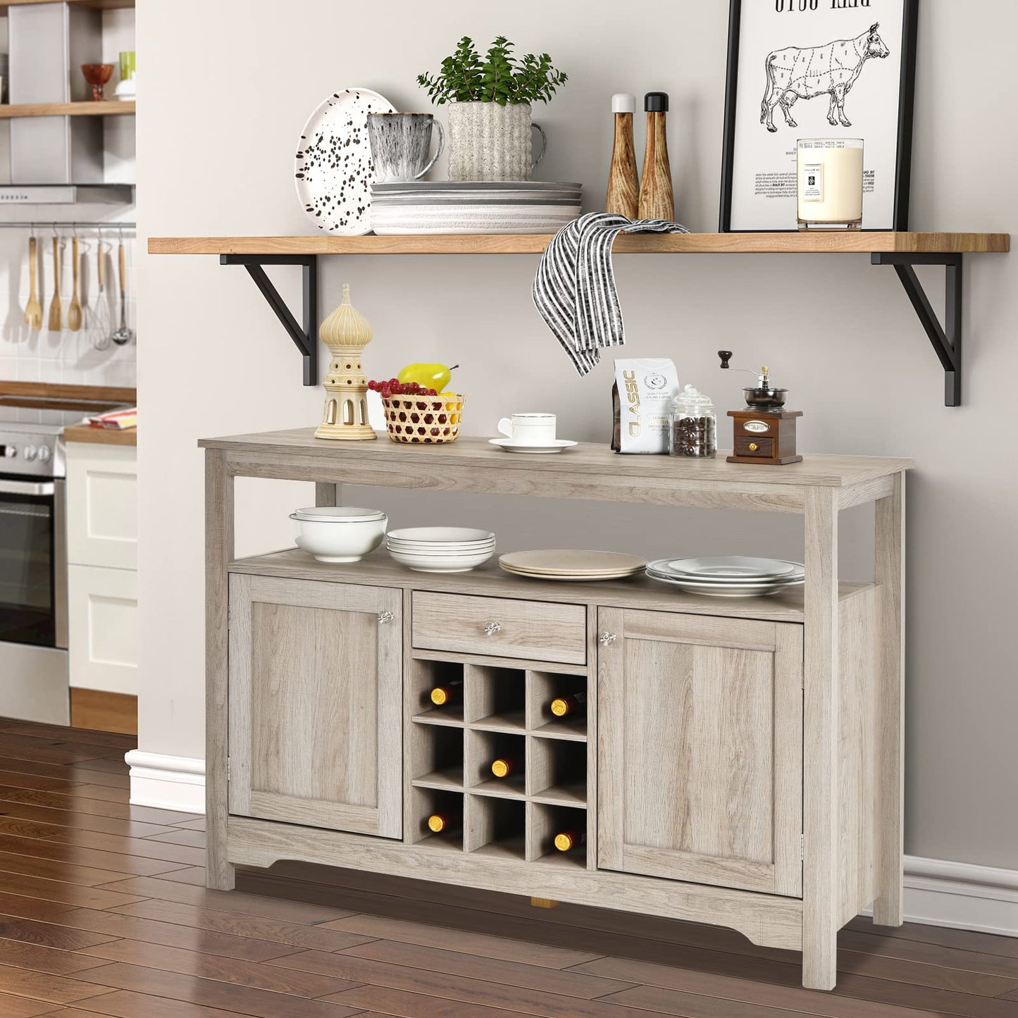 Buffet Cabinet Storage Sideboard Server Console Table
