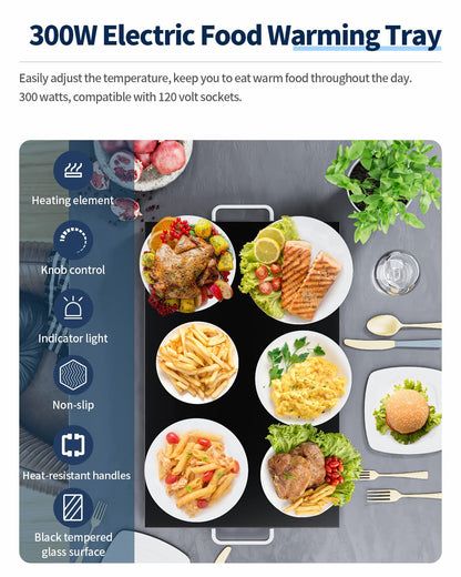 ARLIME 22"x14" Buffets Server Food Warmer for Parties, Electric Food Warming Tray