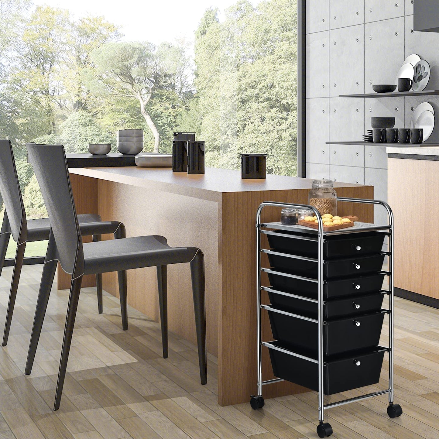 6-Drawer Rolling Storage Cart Multifunctional Art Craft Tools Organizer on Wheels