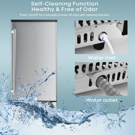 Commercial Ice Maker Machine 80 lbs/24H Ice Cube Maker Machine with 25 lbs Ice Bin