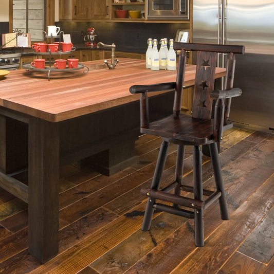 29’’ Solid Fir Wood Bar Chair with Footrest for Dining Room