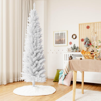 7 Ft Unlit Snow Flocked Christmas Tree with 436 Branch Tips for Home
