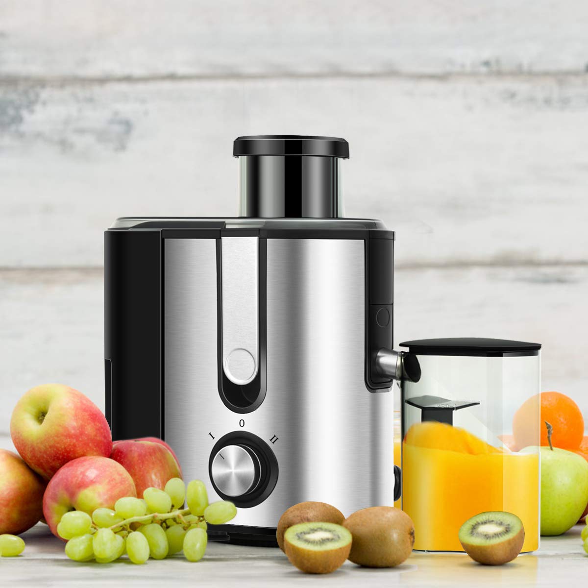 Juicer Machines with 2.5inch Wide Mouth, 400W Masticating Juicer Extractor