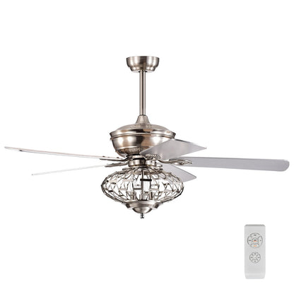 52Inch Ceiling Fan Light, Ceiling Fan with Light and Remote Control, Reversible Fan Blades