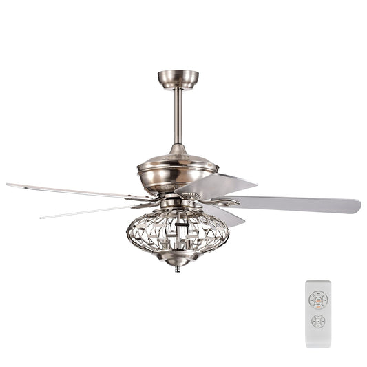 52Inch Ceiling Fan Light, Ceiling Fan with Light and Remote Control, Reversible Fan Blades