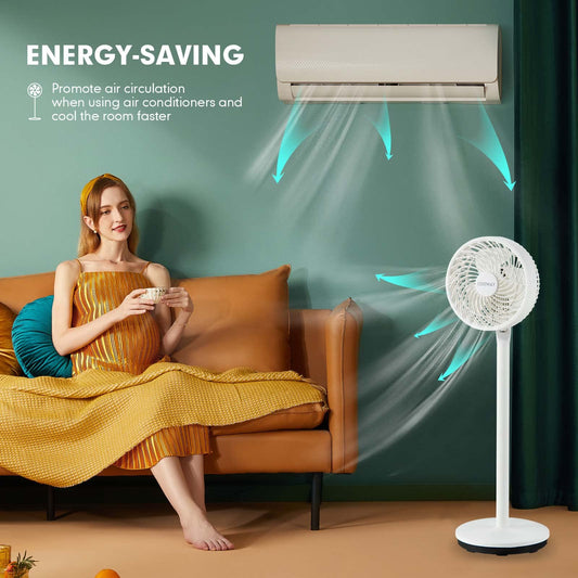 Standing Pedestal Fan with Remote for Bedroom, Living Room Home Office