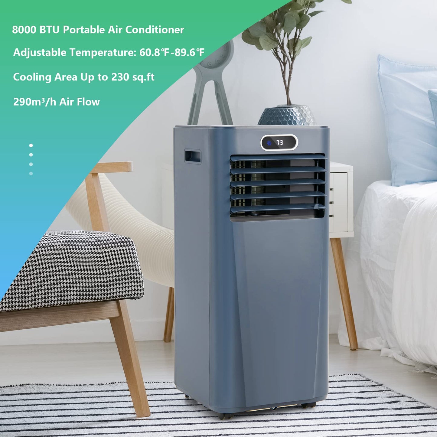 ARLIME Air Conditioner Portable, 8000 BTU Cools up to 230 sq. ft