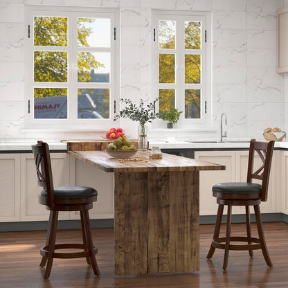 Bar Stool Set of 2/4 for Kitchen Island Swivel Upholstered Counter Height Barstools（24“/29”））