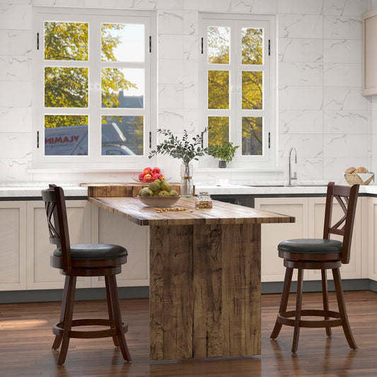 Bar Stool Set of 2/4 for Kitchen Island Swivel Upholstered Counter Height Barstools（24“/29”））