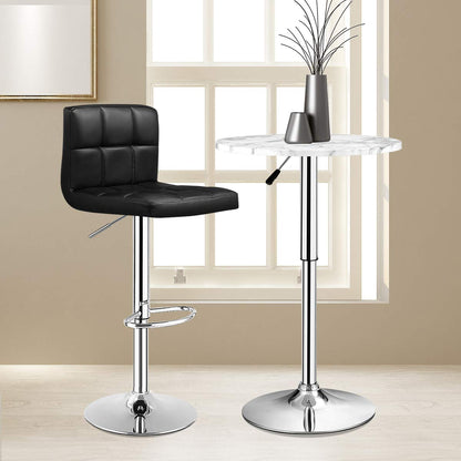 Modern Swivel Adjustable Height PU Leather Barstools with Back