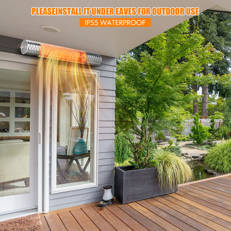 1500W Ceiling and Wall-Mounted Patio Heater for Indoor and Outdoor IP55 Waterproof