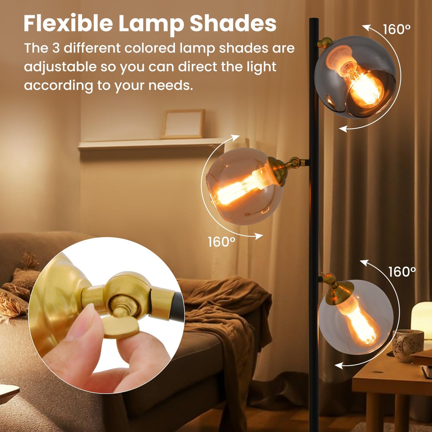 ARLIME Modern Mid-Century Floor Lamp, 64" Tall Floor Lamp