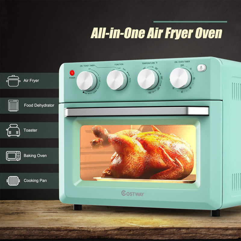 Toaster Oven Countertop, 7-in-1 Convection Oven with Air Fry, Bake, Broil, Toast, Dehydrate, Pizza, Warm Function