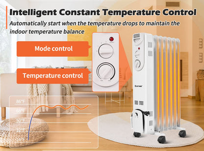 ARLIME Electric 1500W Oil Filled Radiator Heater, Portable Radiant Space Heater