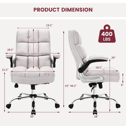 Big and Tall Computer Desk Chair with Adjustable Back Tilt & Flip up Armrest