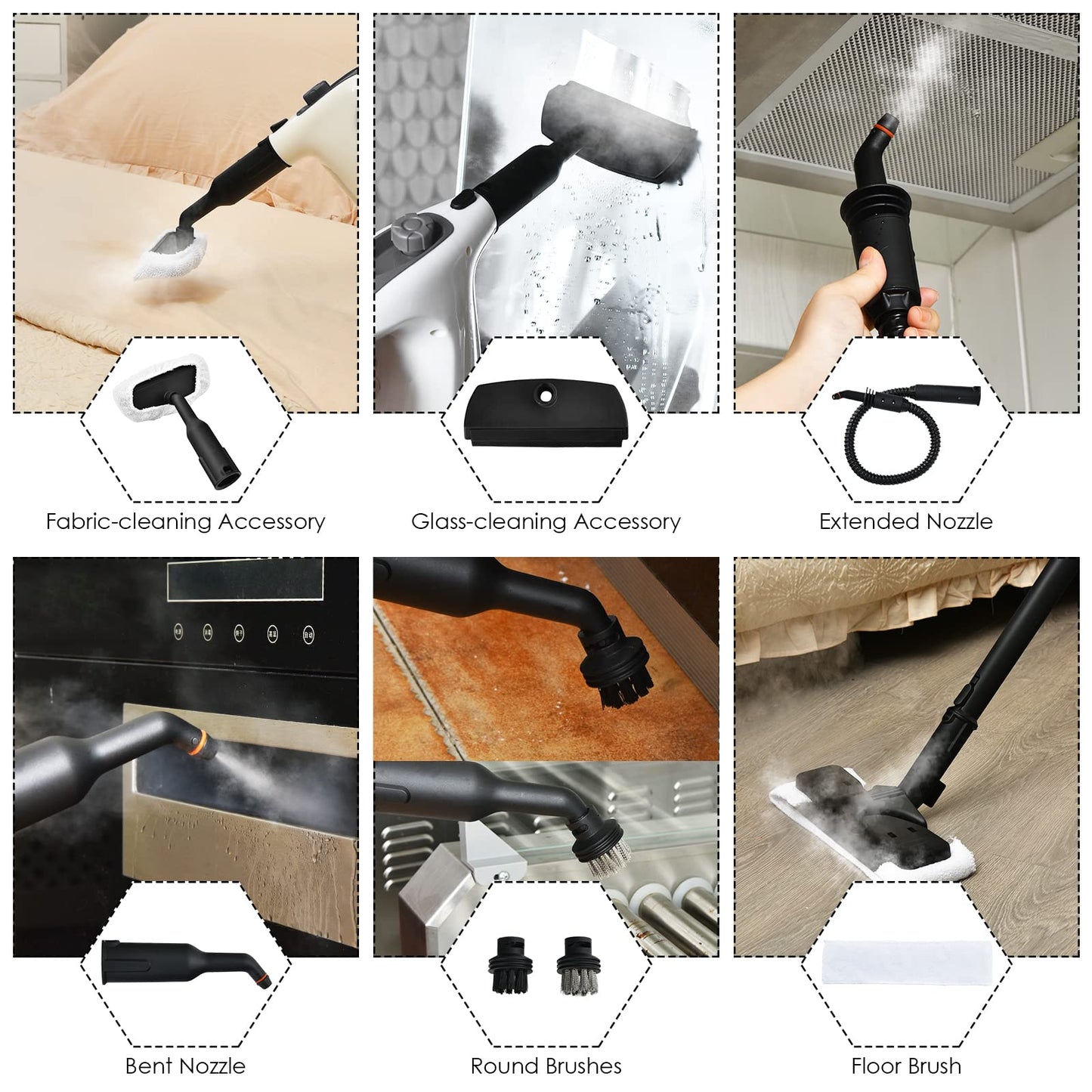 Handheld MultiPurpose Steam Cleaner with 17 Pieces