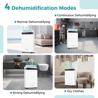 57 Pint Dehumidifiers for Basements 3-Color Humidity Indicator