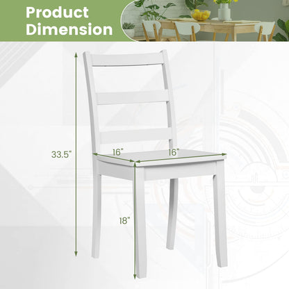 Wooden Dining Chairs Set of 2/4 with Curved Backrest and Rubber Wood Legs for Home Dining Room