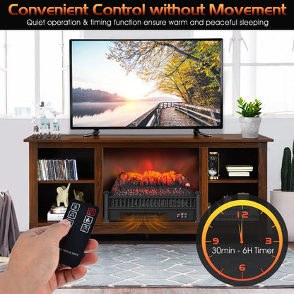 ARLIME 23" Electric Fireplace Log Set Heater, Portable Realistic Ember Bed Fireplace Insert w/Adjustable Flame Brightness & Temperature