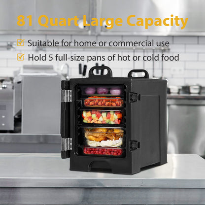 ARLIME Insulated Food Pan Carrier, End-Loading Insulated for 5 Full-Size Pans