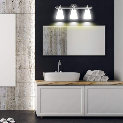 Bathroom Vanity Light Antique Brushed Wall Mounted with White Alabaster Wall Sconces Glass Shade