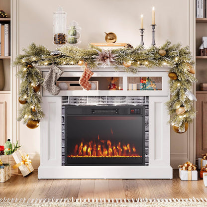 23 Inches Electric Fireplace Insert 750W/1500W Fireplace Heater with Remote Control