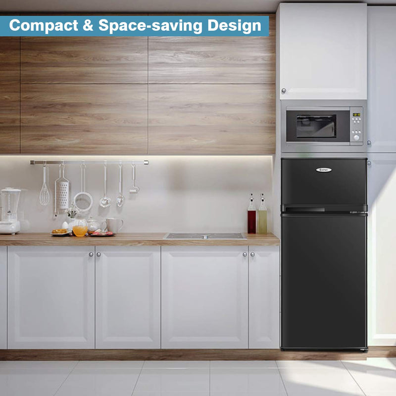 Compact Refrigerator, 3.4 Cu. Ft. Classic Fridge with Adjustable Removable Glass Shelves