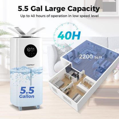 5Gal Whole House Ultrasonic Humidifier with 3 Mist Levels