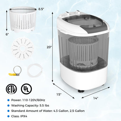Mini Portable Washing Machine for Apartment Dorms RV Home