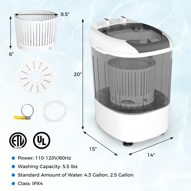 Mini Portable Washing Machine for Apartment Dorms RV Home