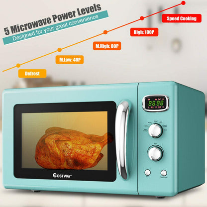 Retro Countertop Microwave Oven, 0.9Cu.ft, 900W Microwave Oven, with 5 Micro Power